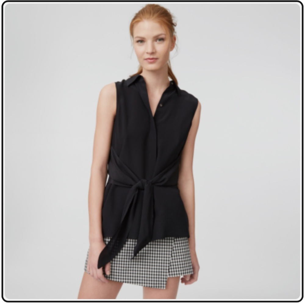 CLUB MONACO EUC Terek Silk Blouse in Black Size S